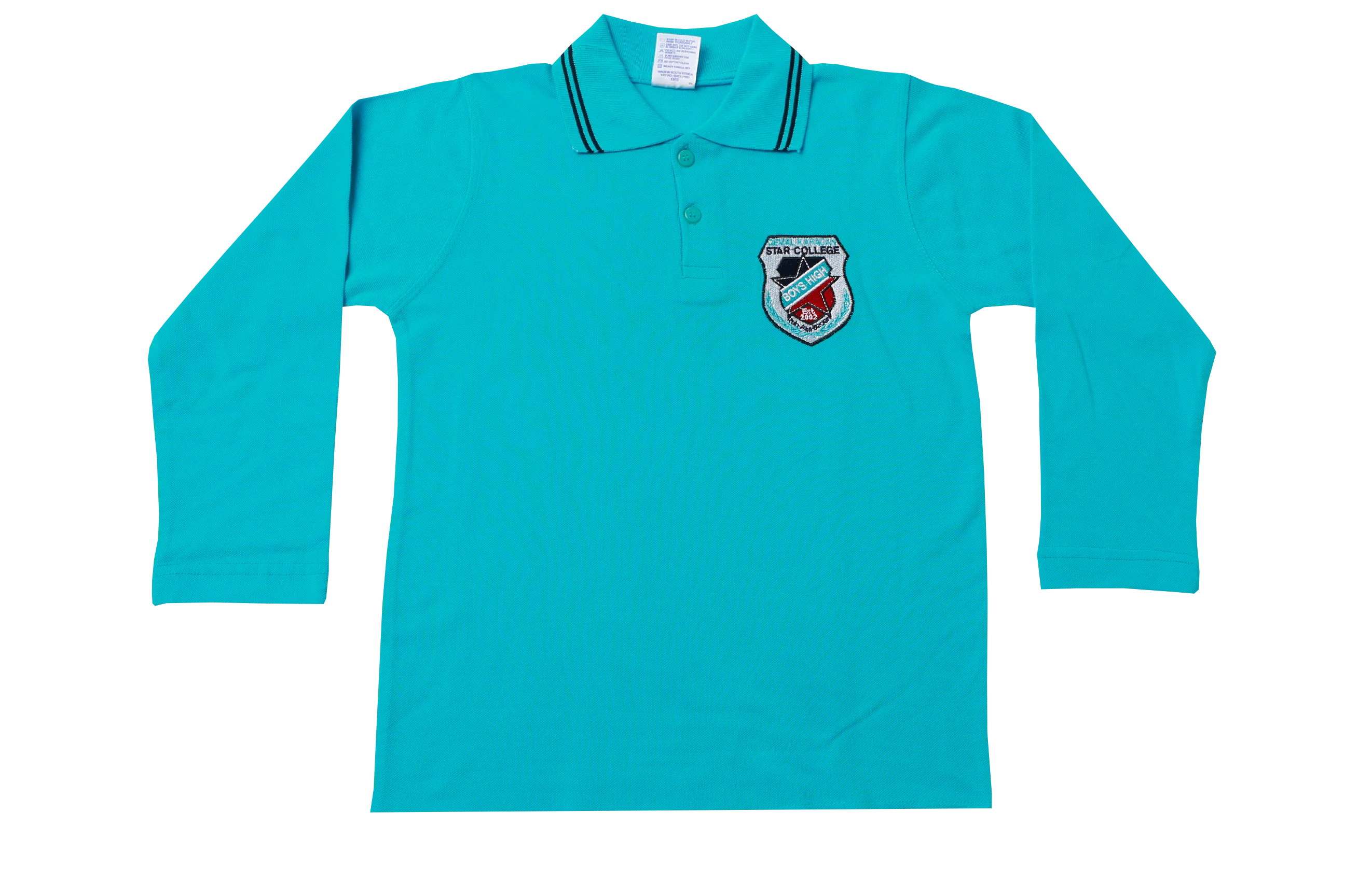 Golf Shirt Turq Long Sleeve EMB - Star High