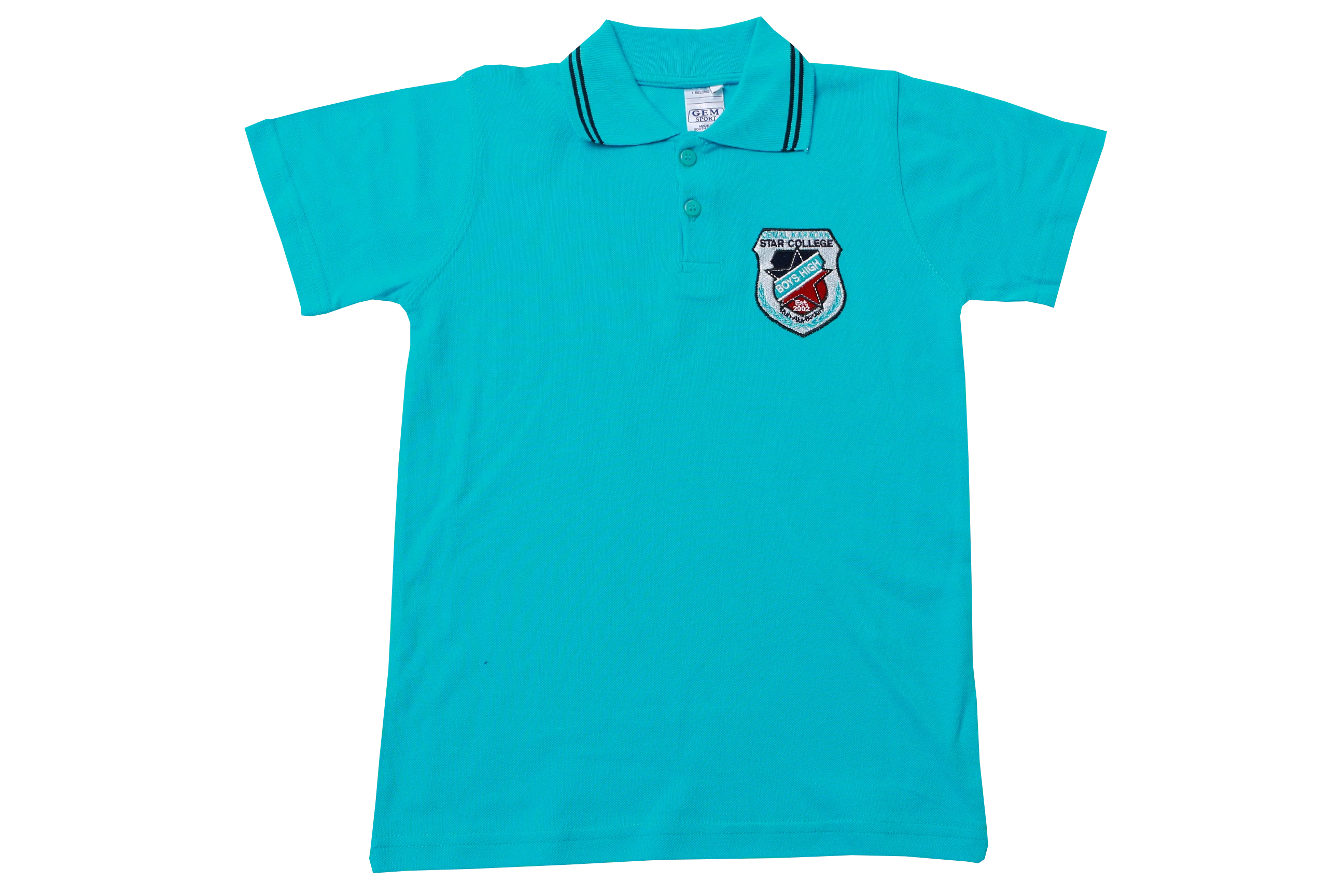 Golf Shirt Turq Short Sleeve EMB - Star High