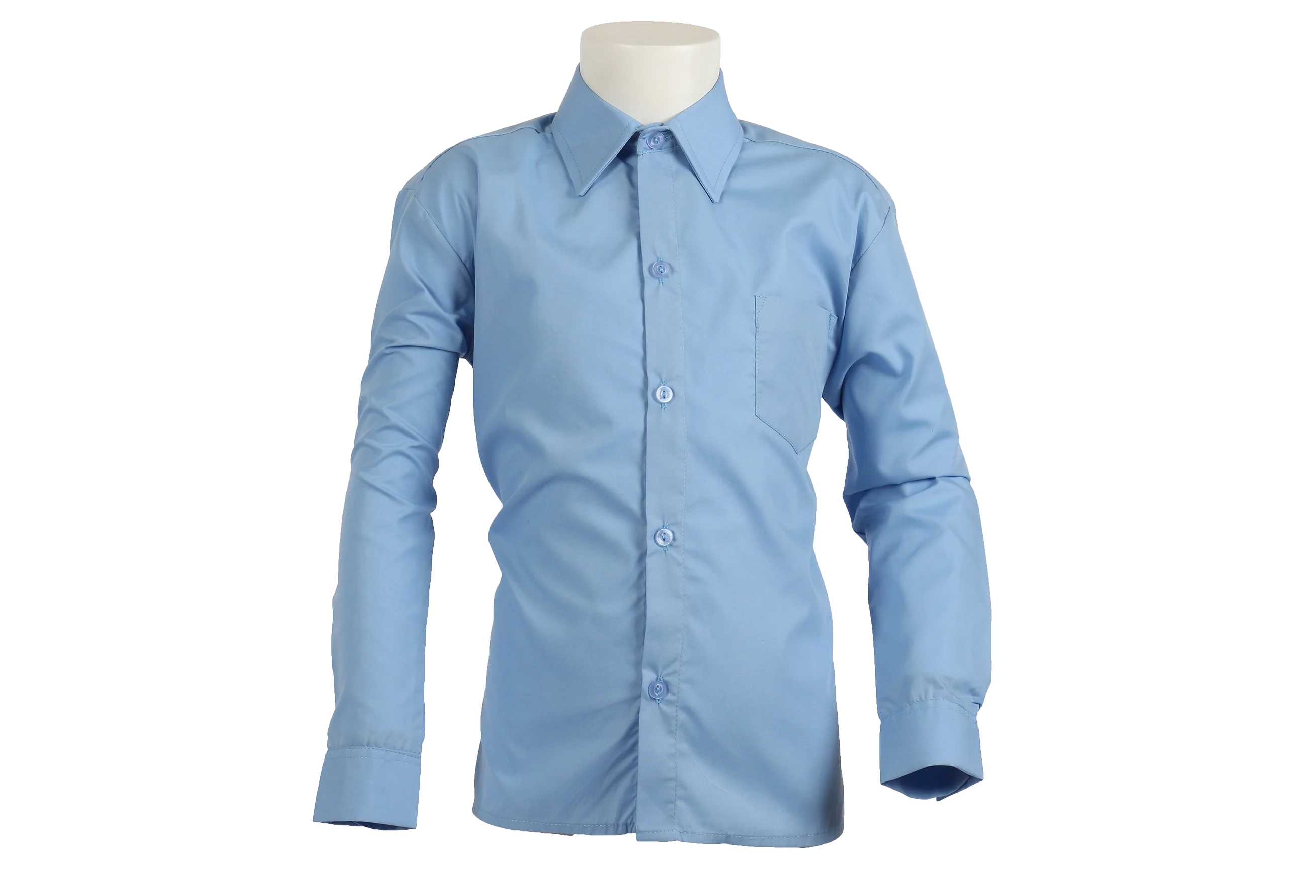 Longsleeve Raised Collar Shirt - Blue